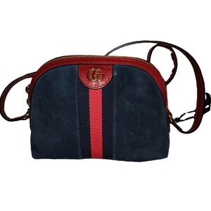 Gucci Women's Blue and Red Crossbody Bag